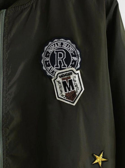 Graphic Embroidered Applique Detail Jacket - LuckyFash™