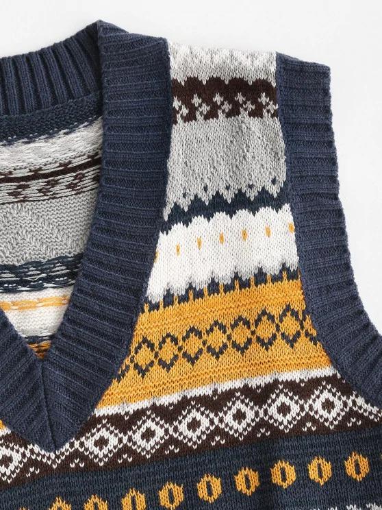 Graphic Fair Isle Sweater Vest - LuckyFash™