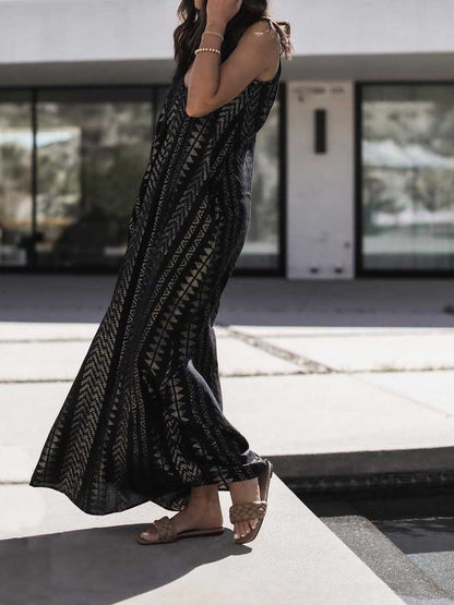 Graphic Print Casual Sleeveless Dress - LuckyFash™