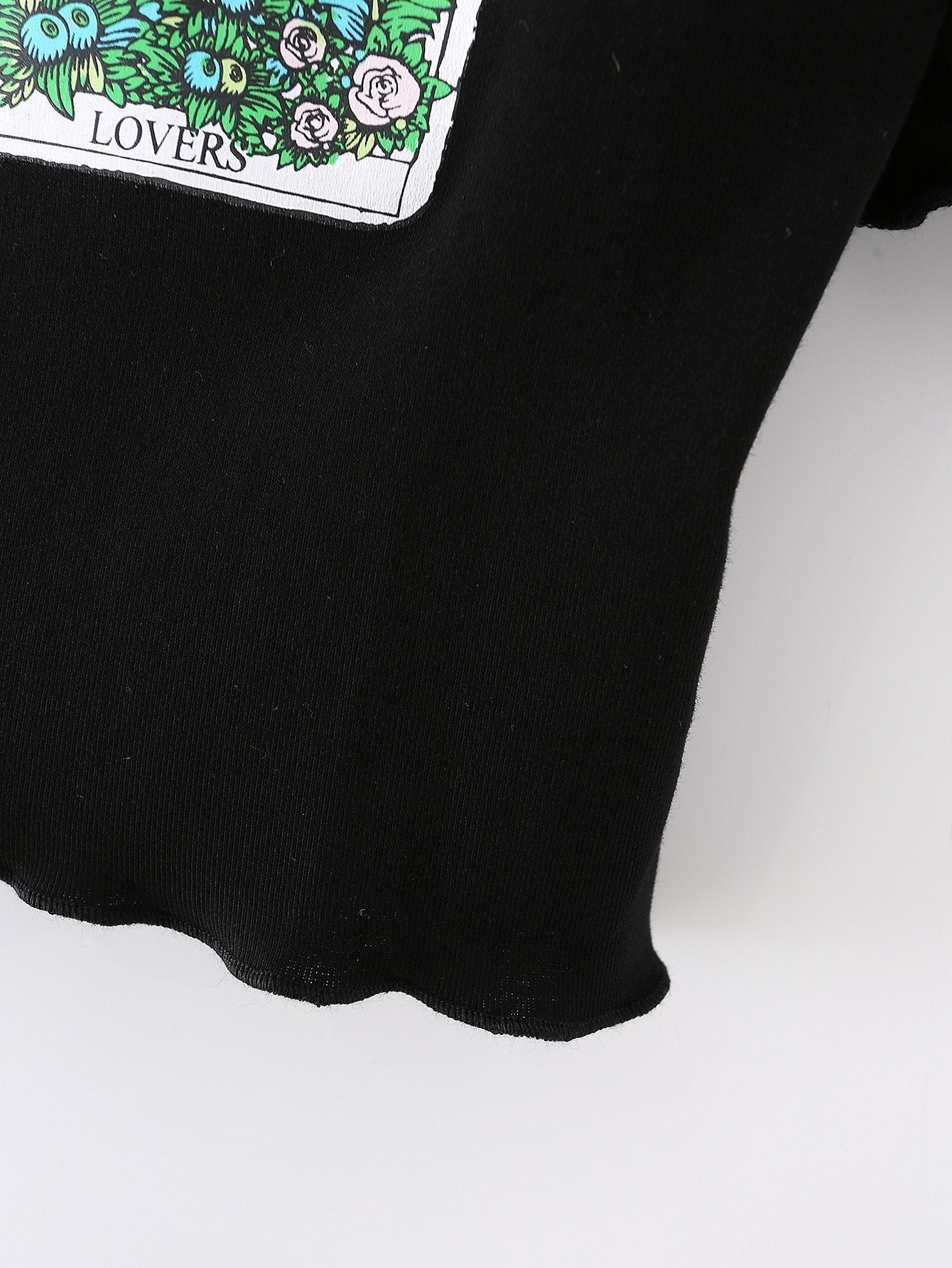 Graphic Print Round Neck Crop Tee - LuckyFash™