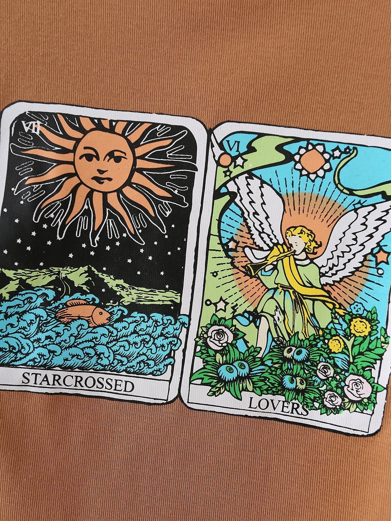 Graphic Print Round Neck Crop Tee - LuckyFash™