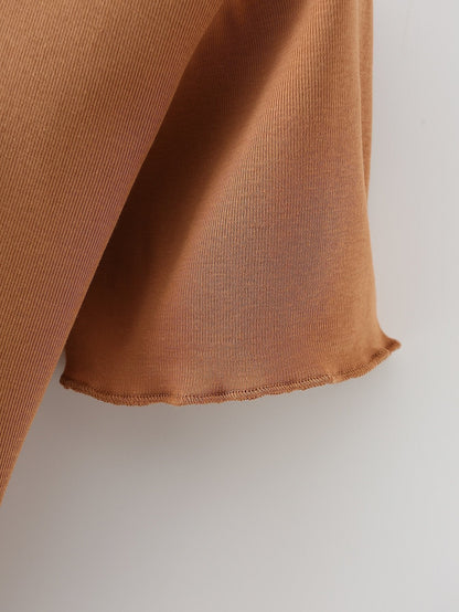 Graphic Print Round Neck Crop Tee - LuckyFash™