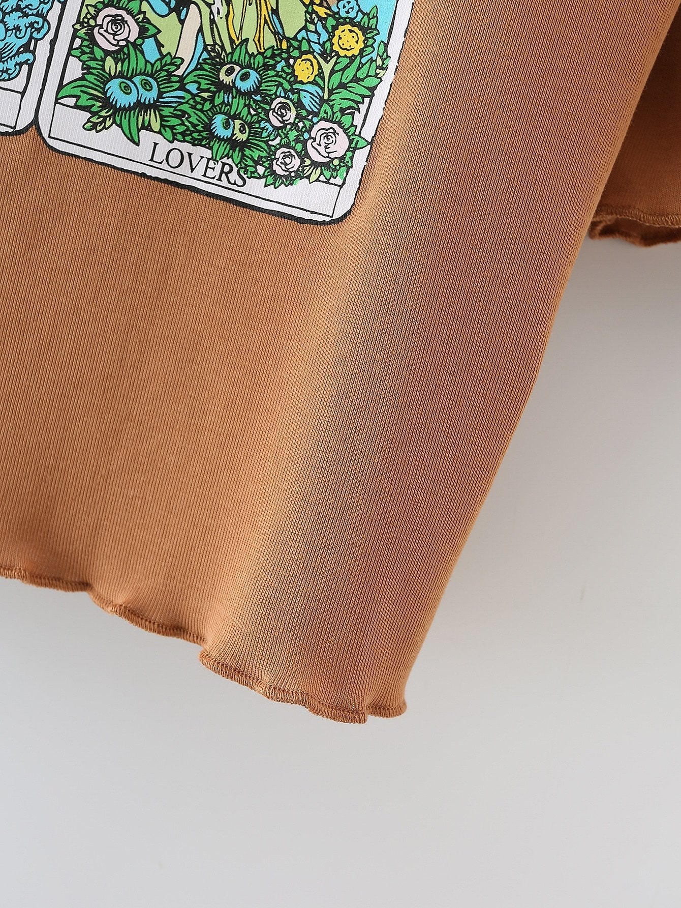 Graphic Print Round Neck Crop Tee - LuckyFash™