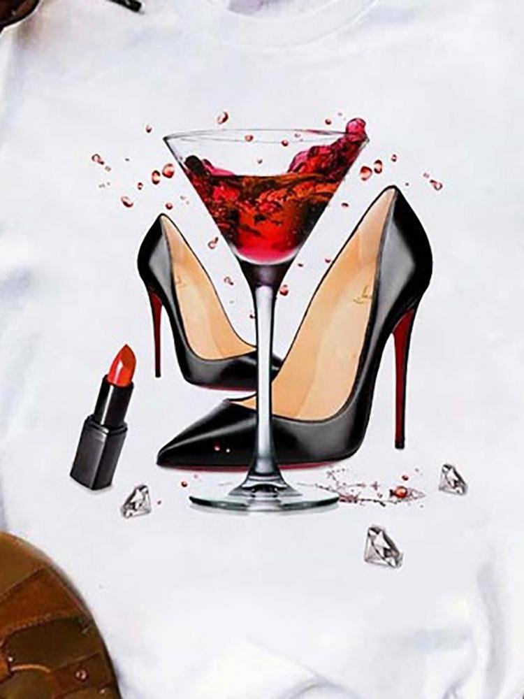 Graphic Print Short Sleeve Casual T-Shirt - LuckyFash™