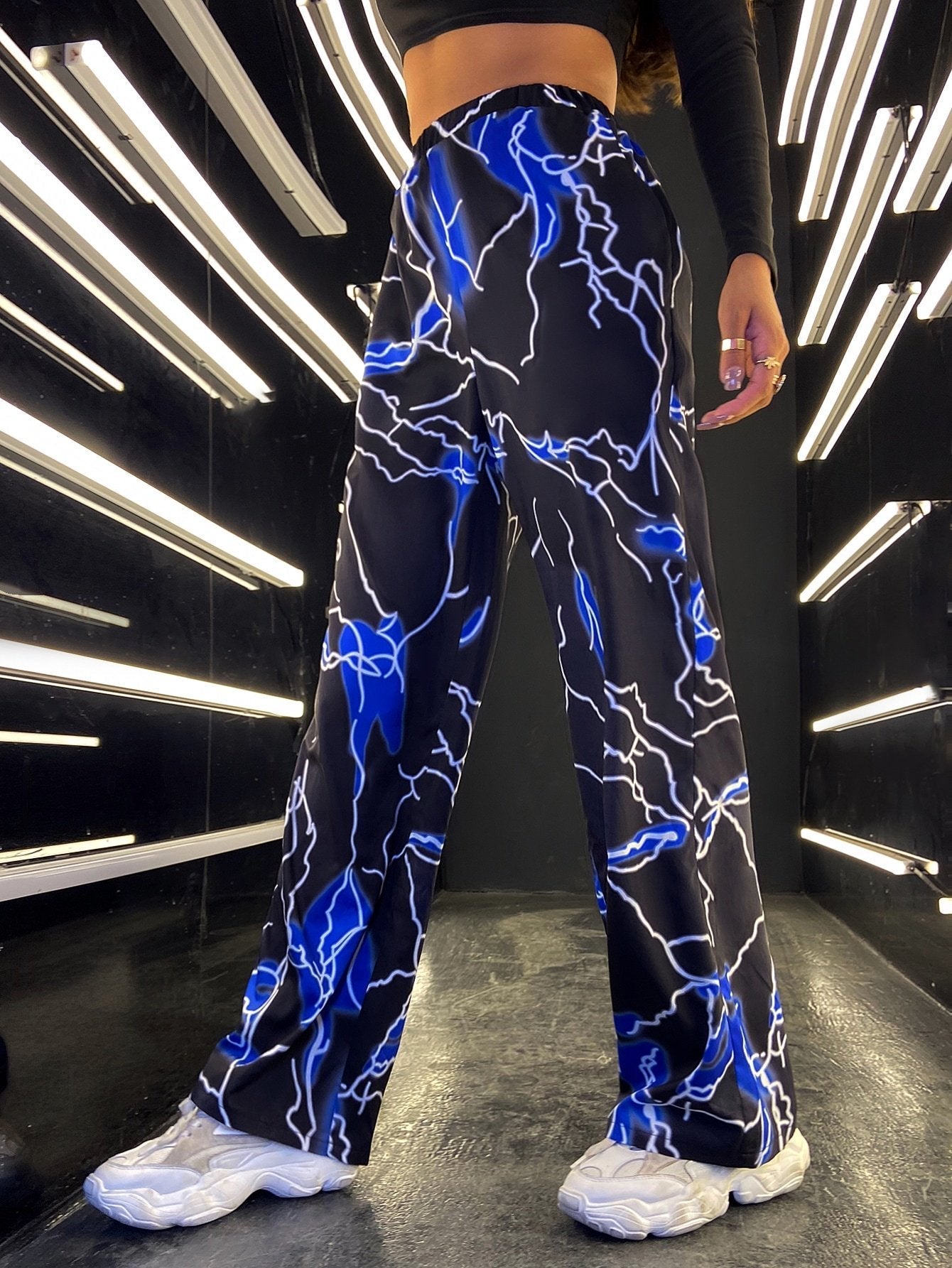 Graphic Print Sports Running Yoga Wide-leg Pants - LuckyFash™