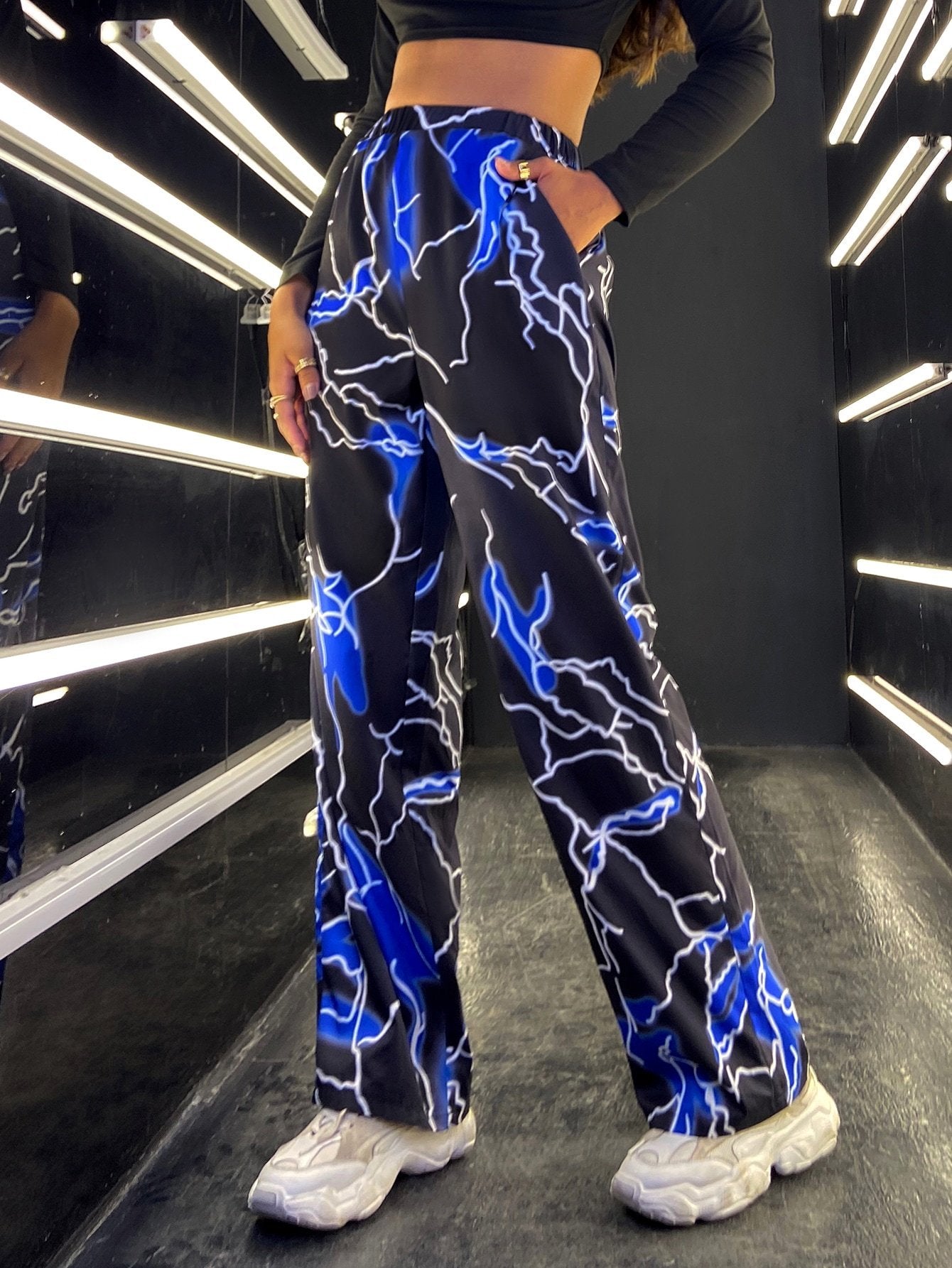 Graphic Print Sports Running Yoga Wide-leg Pants - LuckyFash™