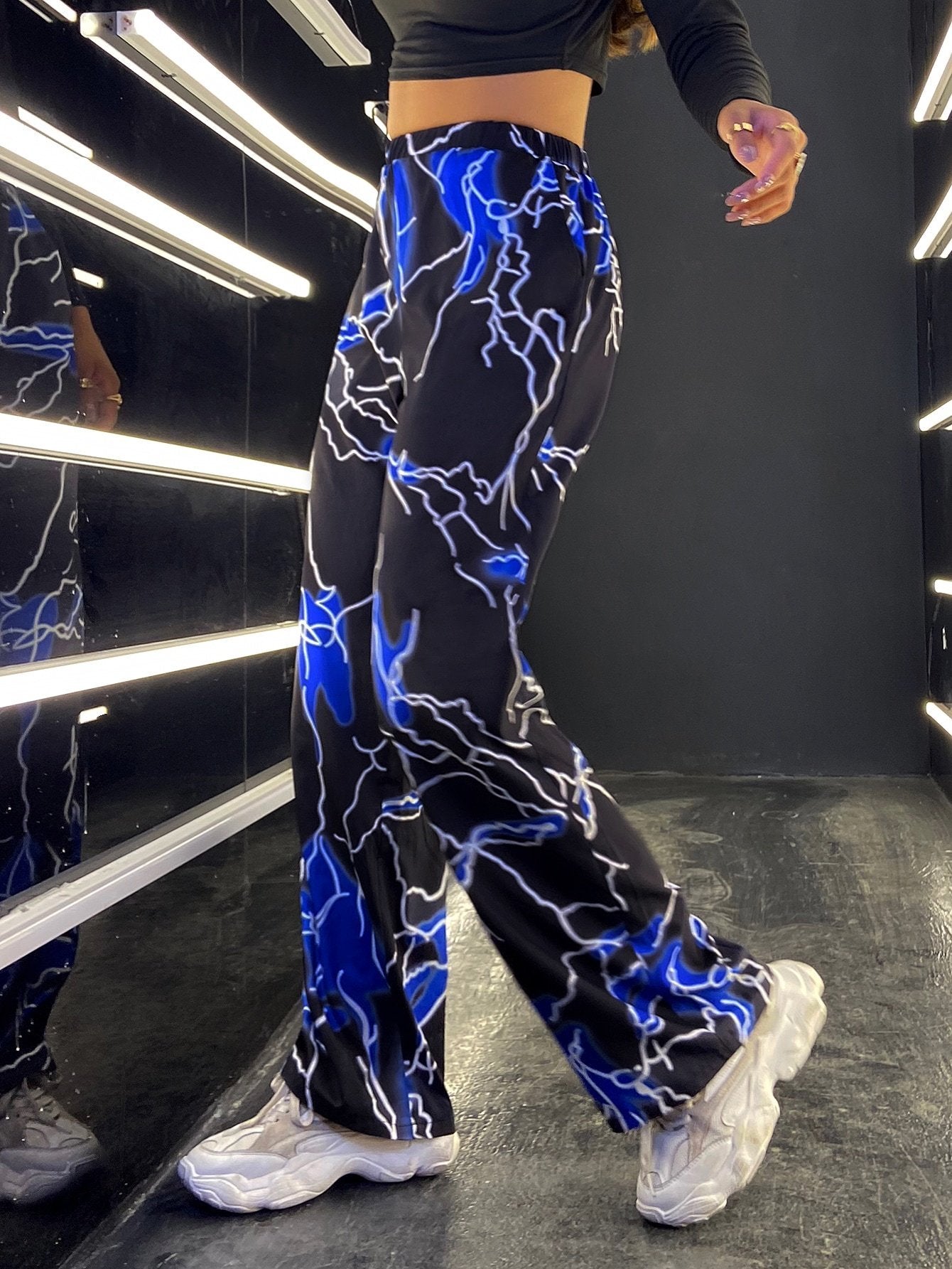 Graphic Print Sports Running Yoga Wide-leg Pants - LuckyFash™