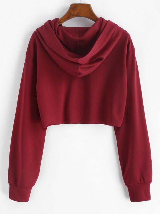 Graphic Raw Hem Cropped Hoodie - LuckyFash™