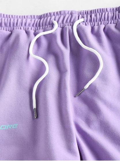 Graphic Rock More Drawstring Sweatpants - LuckyFash™