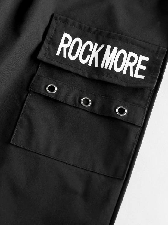 Graphic Rock More Print Cargo Pants - LuckyFash™