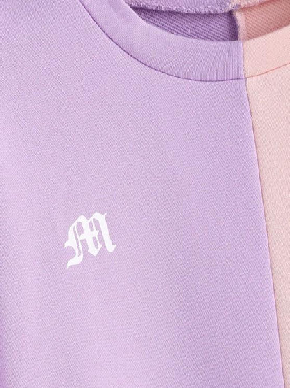 Graphic Two Tone Drop Shoulder Sweatshirt - LuckyFash™