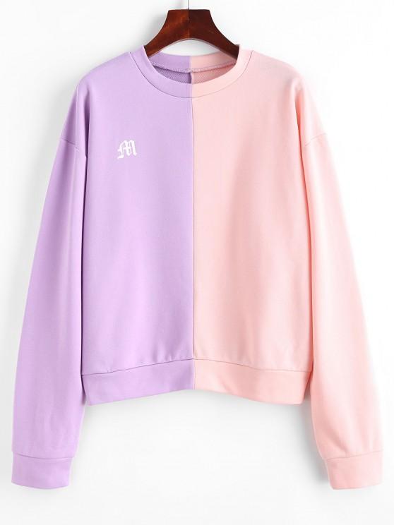 Graphic Two Tone Drop Shoulder Sweatshirt - LuckyFash™
