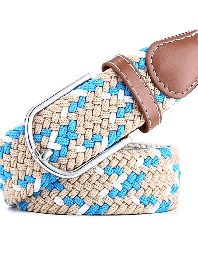 Women's Belt Canvas leather Black And White Blue and White Blue white red Black rice coffee Black Waist Belt Street Casual Color Block / Spring / Summer / Winter - LuckyFash™