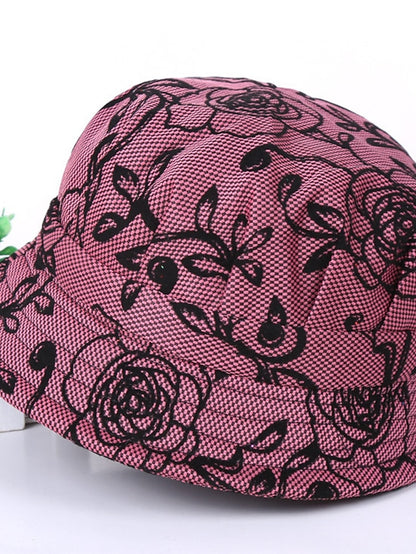 Women's Hat Bucket Hat Pink Wine Fuchsia Street Dailywear Sports Outdoor Flower Flower Portable Windproof Comfort - LuckyFash™