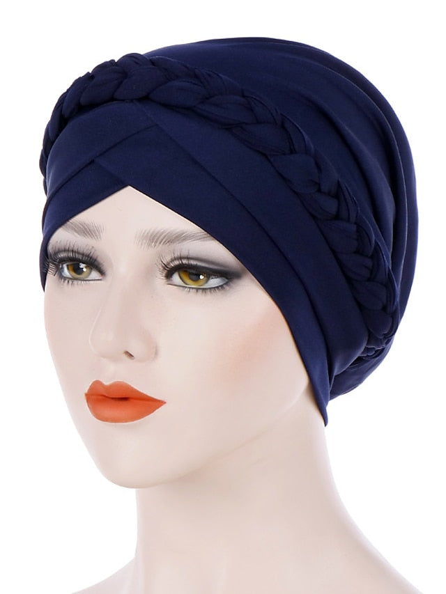 Muslim Women Inner Caps Braid Hijab Cap Comfort Fashion Turban Hat Colorful Cross Shape Chemo Hats Head Wearing Turbante - LuckyFash™