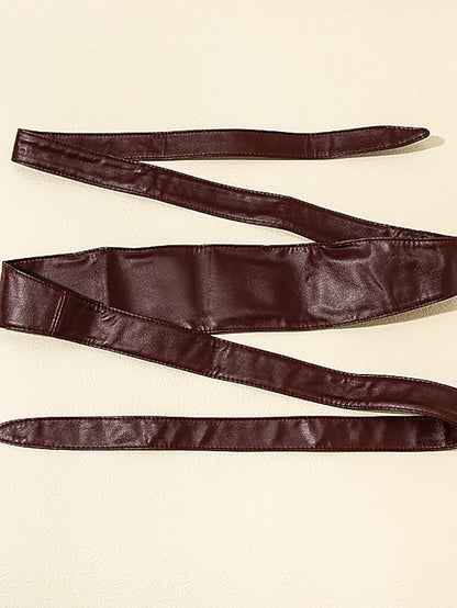 Women's Belt PU Black Red Khaki Coffee Wide Belt Daily Date Pure Color - LuckyFash™
