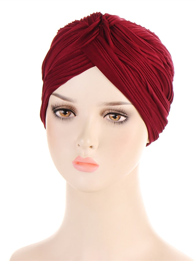 Indian Twist Knot Women Muslim Fold Hijab Turban Inner Caps Hair Care Hat Bonnet Headwear Wrap Head Scarf Femme Cover Beanies - LuckyFash™