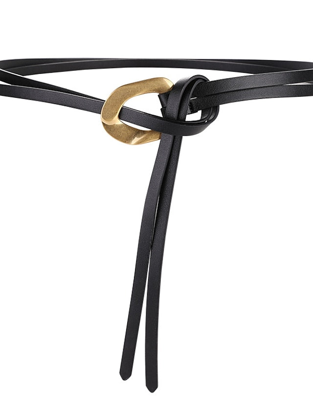 Women's Skinny Belt Party Street Dailywear Daily Coffee Black Belt Pure Color White Fall Winter Spring Summer - LuckyFash™