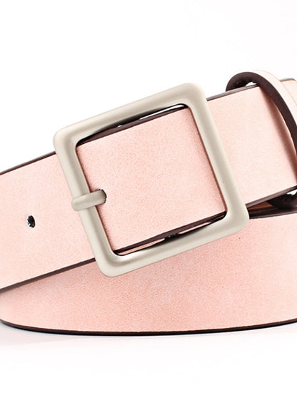 Women's Unisex PU Buckle Belt PU Leather Prong Buckle Plain Casual Classic Party Daily White Black Pink Red - LuckyFash™