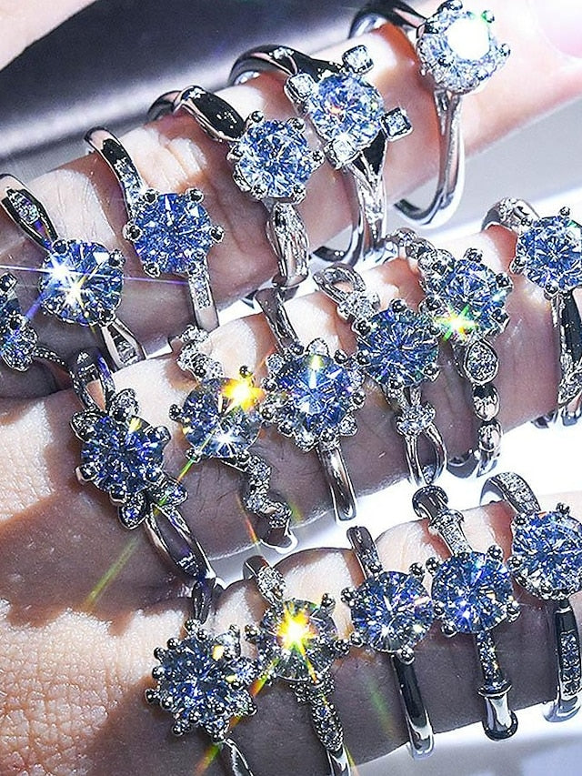 Wedding Ring For Women's Anniversary Party Evening Gift Imitation Diamond Alloy Classic - LuckyFash™