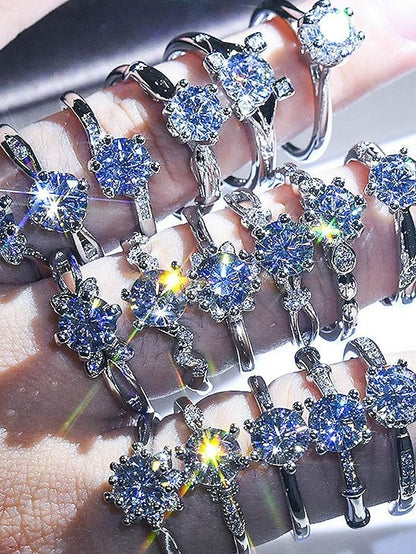 Wedding Ring For Women's Anniversary Party Evening Gift Imitation Diamond Alloy Classic - LuckyFash™