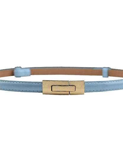 Women's Skinny Belt Party Street Dailywear Holiday Gold Silver Belt Pure Color Blue Fall Winter Spring Summer - LuckyFash™