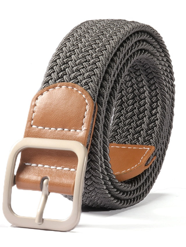 Men's Women's Web Belt Canvas Buckle Free Plain Classic Casual Work Daily Black / White Black Blue Green - LuckyFash™