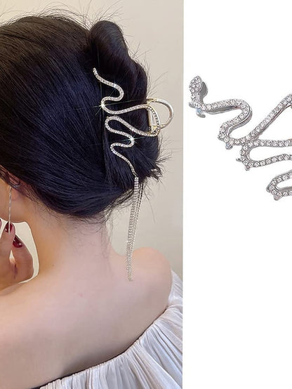 Metal Hair Claw Clips Gold Snack Hair Accessories Valentine's Day Large Rhinestones Design Acrylic Luxury Hair Crab Headbands Hairpin Barrette Head Bands Hair Clamp Hair Accessories for Women 1Pcs - LuckyFash™