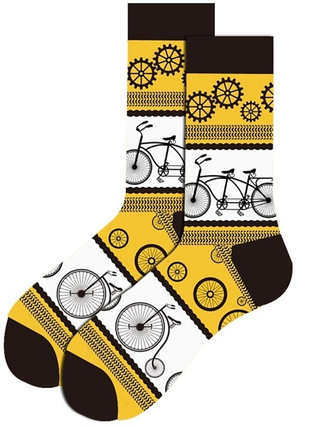 Unisex Crew Socks Work Daily Holiday Animal Patterned Dot Flower Polyester Cotton Simple Casual Lolita Casual Cute Casual / Daily 1 Pair - LuckyFash™