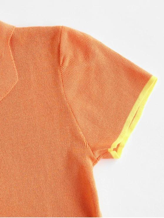 Half Button Ribbed Cropped T-shirt - LuckyFash™