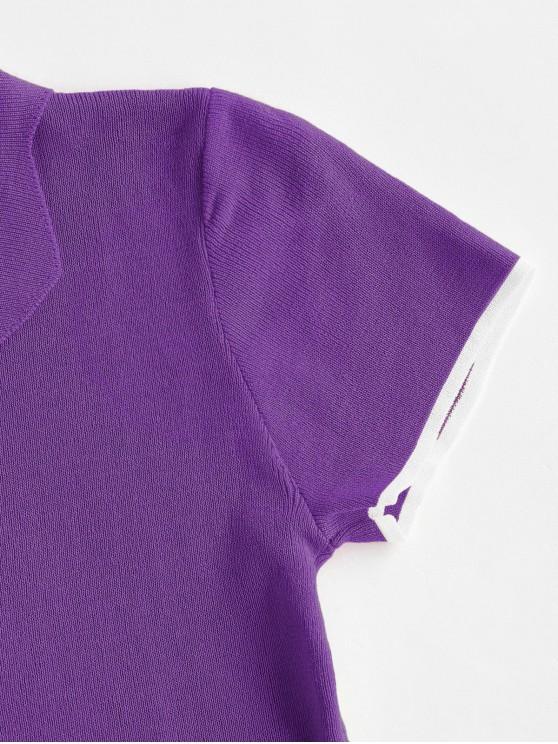 Half Button Ribbed Cropped T-shirt - LuckyFash™