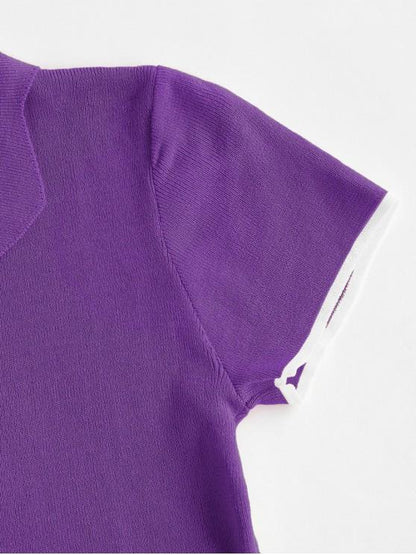 Half Button Ribbed Cropped T-shirt - LuckyFash™