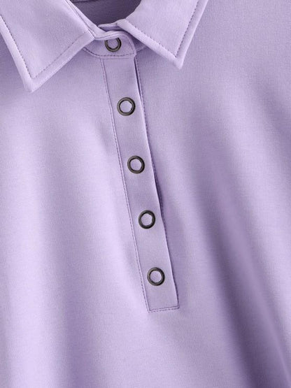 Half Button Toggle Drawstring Hem Cropped Sweatshirt - LuckyFash™