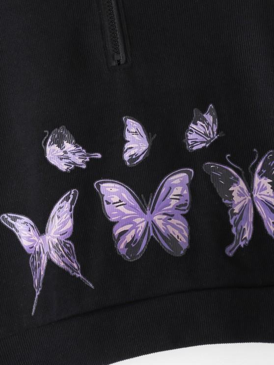 Half Zip Butterfly Colorblock Sweatshirt - LuckyFash™