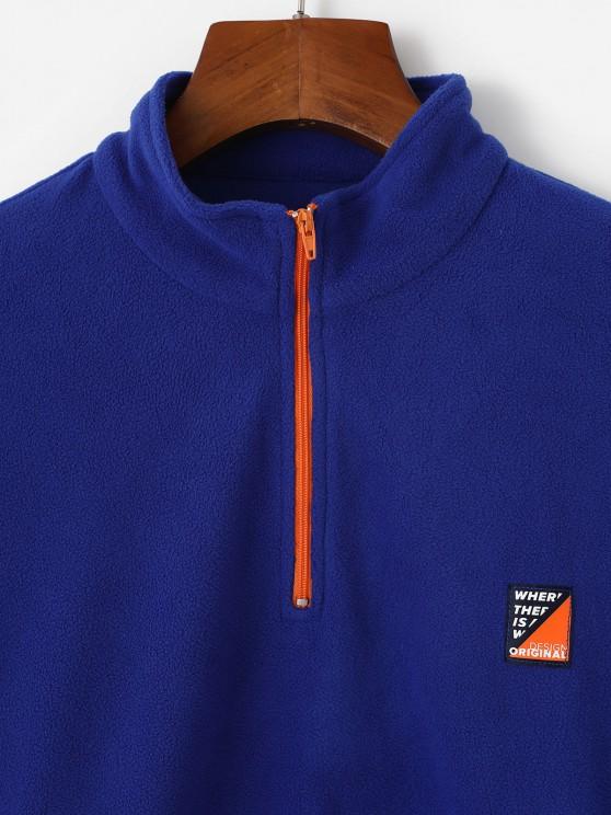 Half Zip Colorblock Fleece Crop Sweatshirt - LuckyFash™