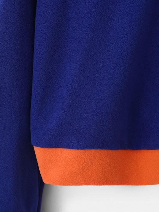 Half Zip Colorblock Fleece Crop Sweatshirt - LuckyFash™