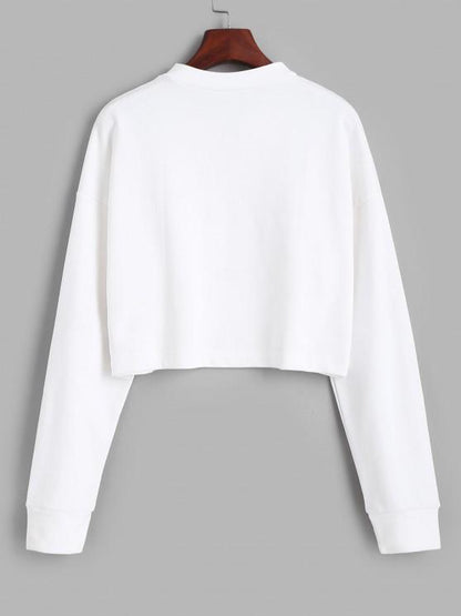 Half Zip Cropped Pullover Sweatshirt - LuckyFash™