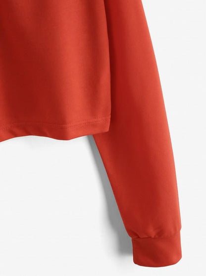 Half Zip Cropped Pullover Sweatshirt - LuckyFash™