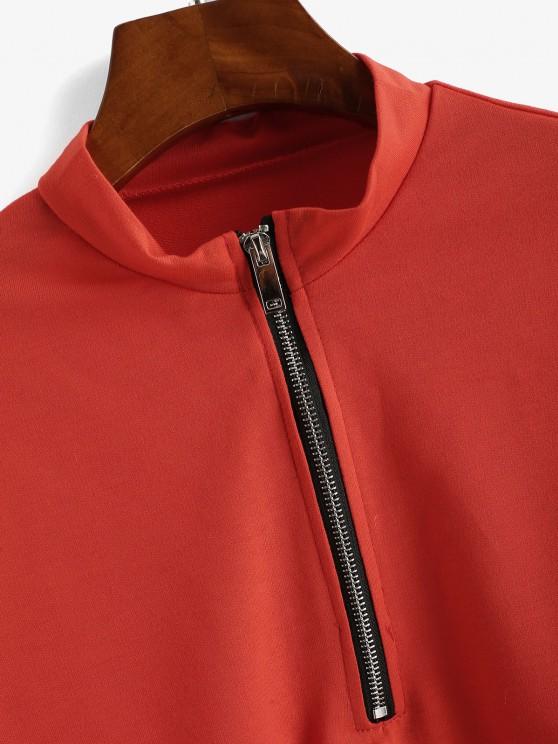 Half Zip Cropped Pullover Sweatshirt - LuckyFash™