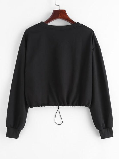 Half Zip Cropped Pullover Sweatshirt - LuckyFash™
