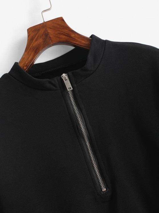 Half Zip Cropped Pullover Sweatshirt - LuckyFash™