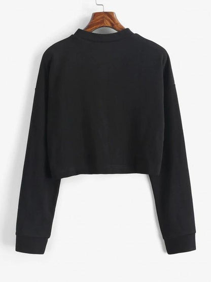 Half Zip Cropped Pullover Sweatshirt - LuckyFash™