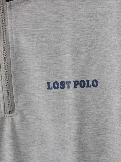 Half Zip Stripes Panel Letter Graphic Sweatshirt - LuckyFash™