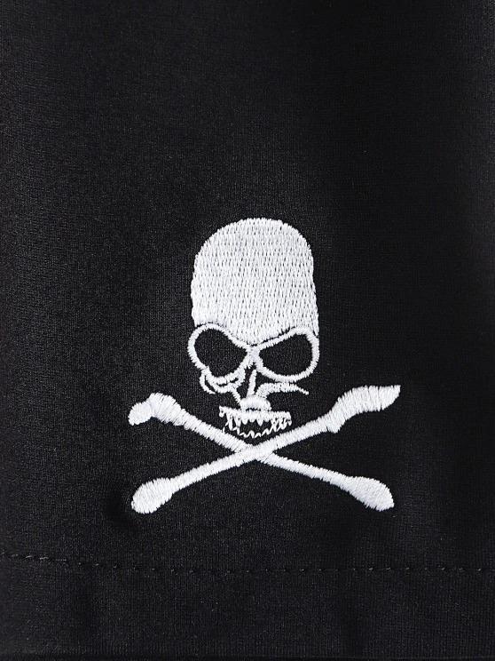 Halloween Skull Embroidered Mini Skirt - LuckyFash™