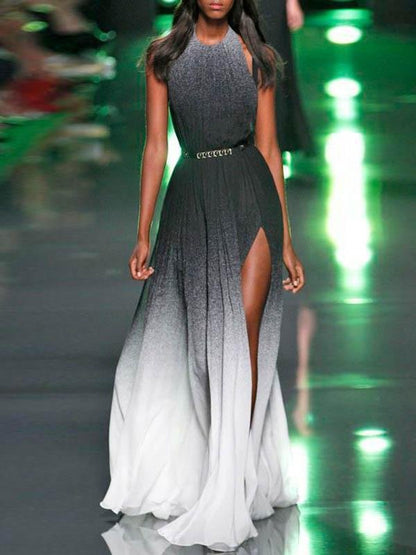 Halter Gradient High Waist Long Dress - LuckyFash™