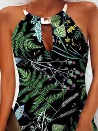 Halter Printed Sleeveless Dress - LuckyFash™
