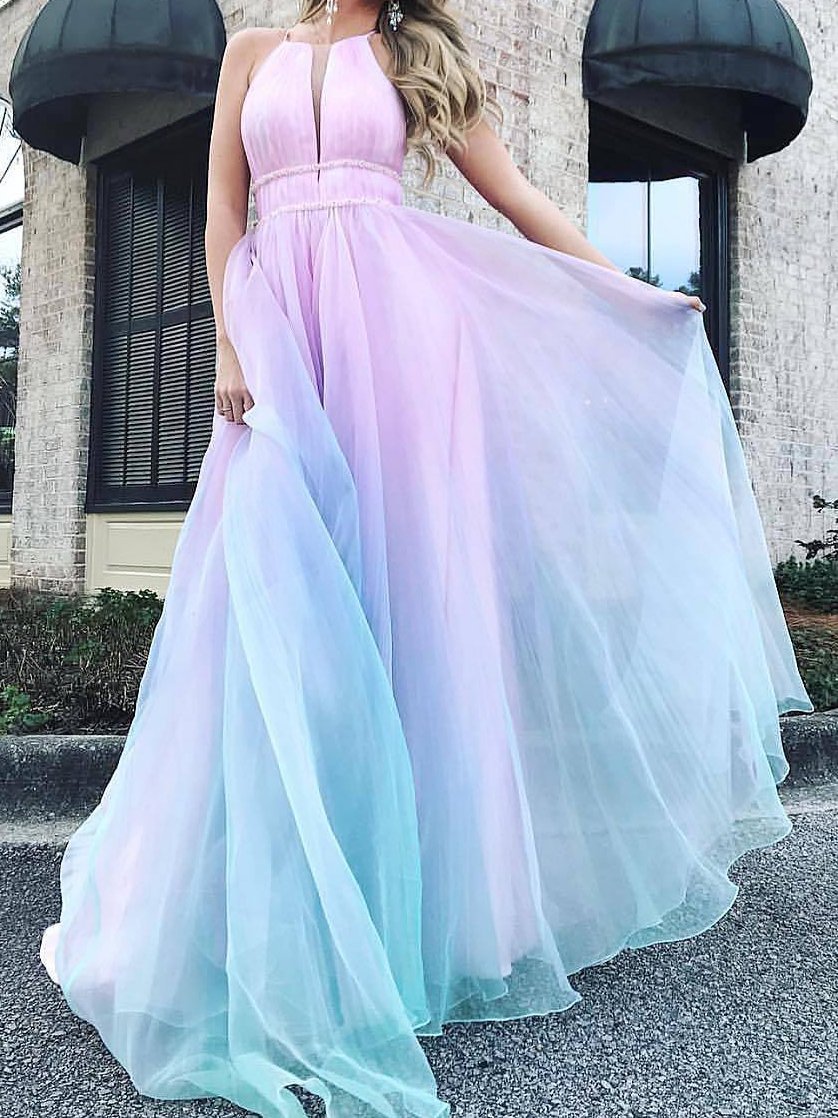 Halter Sleeveless Deep V-Neck Formal Dress - LuckyFash™