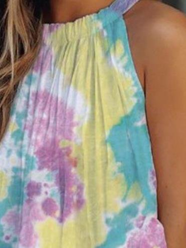 Halter Sleeveless Tie-Dye Printing Tank Tops - LuckyFash™