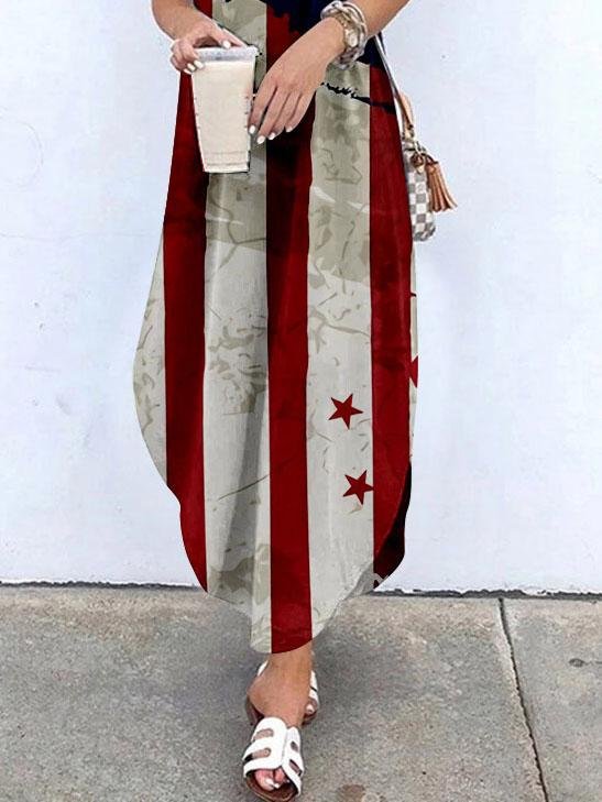 Halter Sling Irregular Slit Printed Dress - LuckyFash™