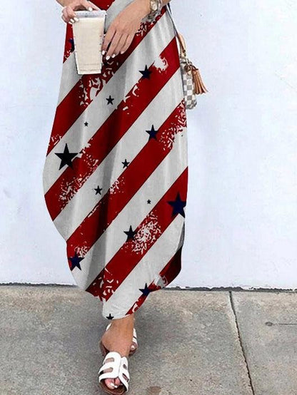 Halter Sling Irregular Slit Printed Dress - LuckyFash™